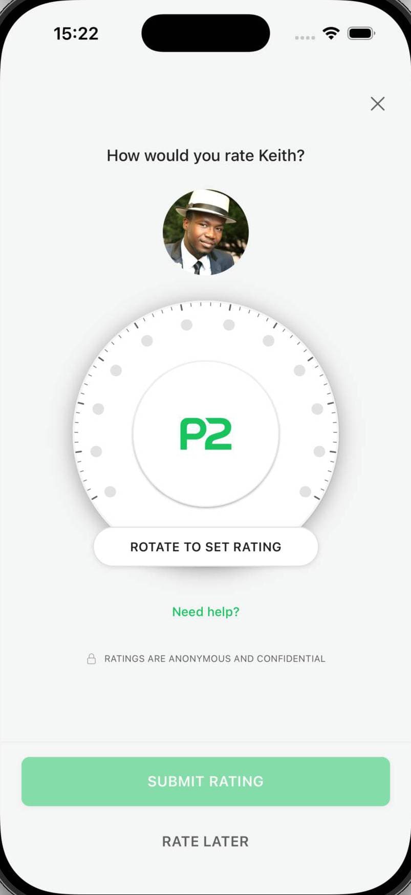 Rate Screen